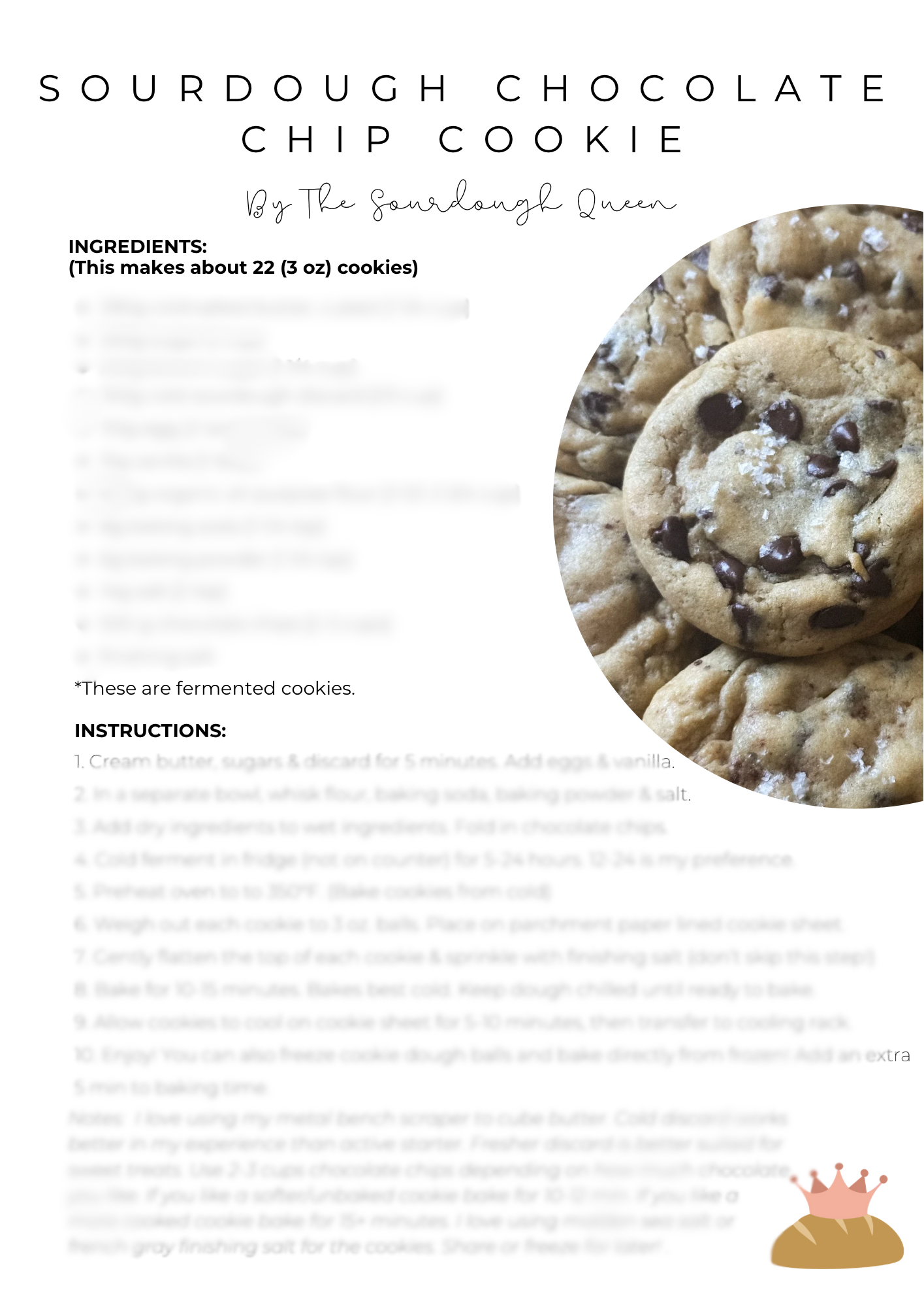 Sourdough Chocolate Chip Cookie Recipe